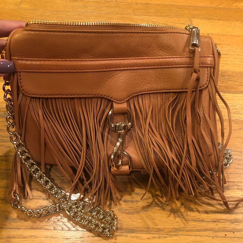 Rebecca Minkoff Brown Leather Fringe Crossbody Bag